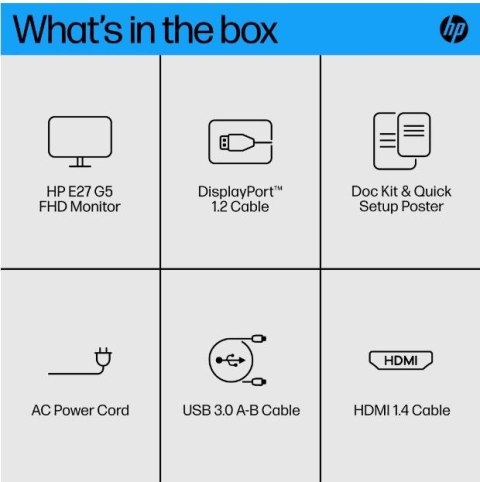 HP Inc. Monitor 27 cali E27 G5 FHD 6N4E2AA