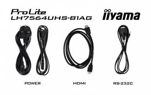 IIYAMA Monitor 75 cali LH7564UHS-B1AG, 24/7,VA,ANDROID14,4K,500cd,5000:1, 2xHDMI ,USB-C,RJ45, RS-232c, IR, 2x10W, 2xUSB, UCHWYT ŚCIE