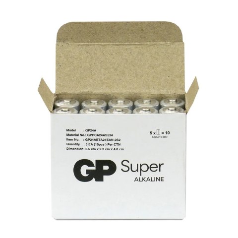 GP Battery Baterie alkaliczne LR03/AAA SUPER 10 sztuk (G-TECH)