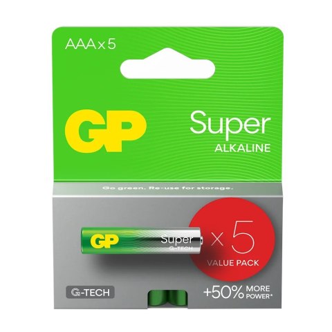 GP Battery Baterie alkaliczne LR03/AAA SUPER 5 sztuk (G-TECH)