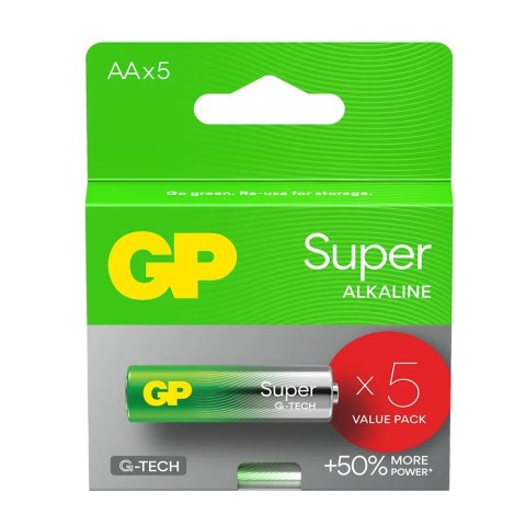 GP Battery Baterie alkaliczne LR6/AA SUPER 5 sztuk (G-TECH)