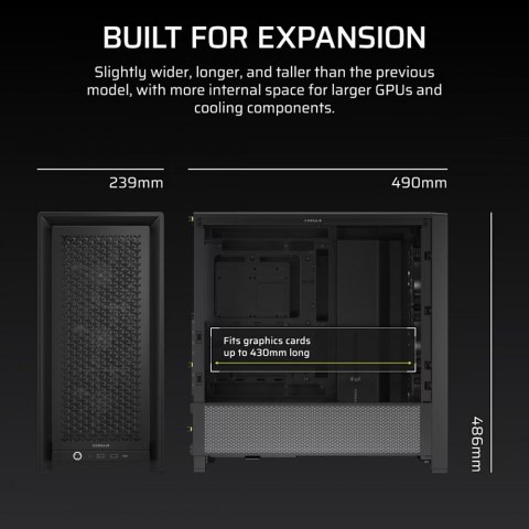 Corsair Obudowa FRAME 4000D RS Black Mid Tower ATX