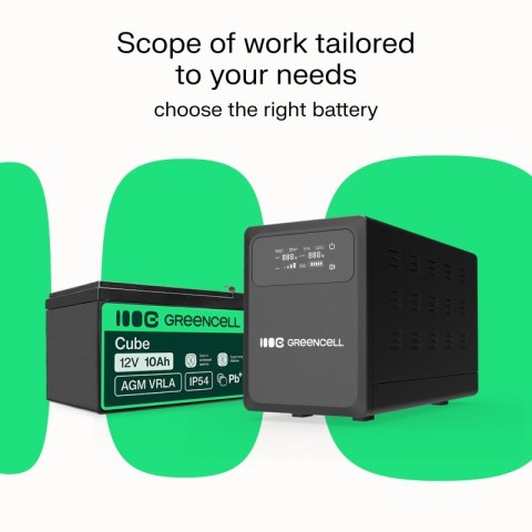 Green Cell Zasilacz awaryjny UPS AVR PowerCore 500W/800VA 12VDC