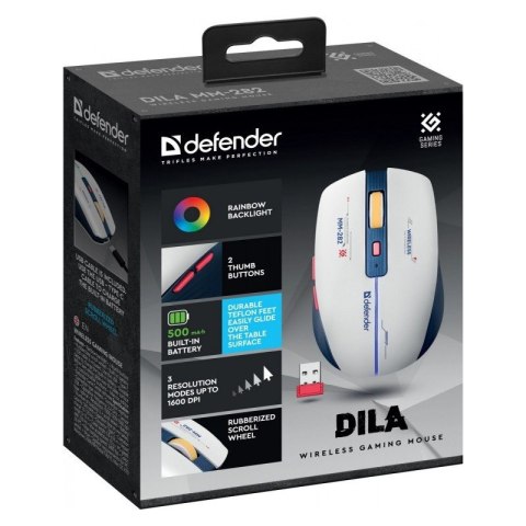 Defender Mysz gamingowa bezprzewodowa DILA MM-282 RF 1800DPI 6P