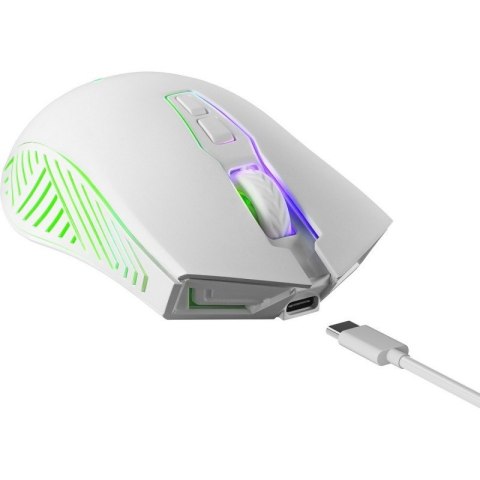 Defender Mysz gamingowa bezprzewodowa PANDORA RF 3200DPI 7P biała