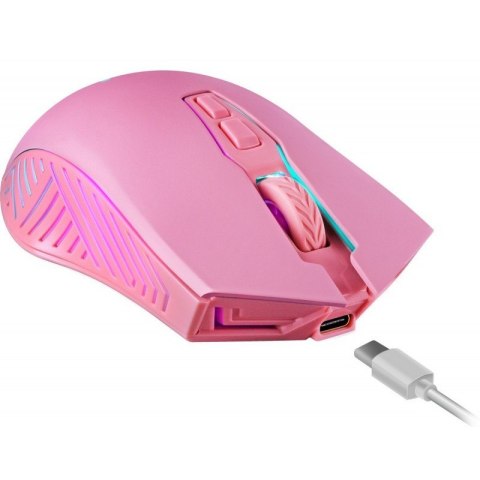 Defender Mysz gamingowa bezprzewodowa PANDORA RF 3200DPI 7P różowa