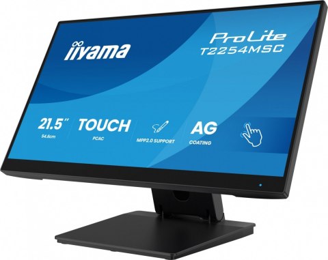 IIYAMA Monitor 21.5 cala T2254MSC-B2AG POJ.10PKT., IPS, POWŁOKA AG, 300cd, FHD, HDMI, DP, 2xUSB, 7H
