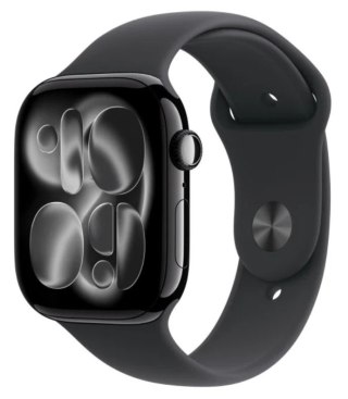 Apple Watch Series 11 GPS+Cellular koperta 42 mm z aluminium w kolorze onyksu, pasek sportowy w kolorze czarnym - rozmiar S/M