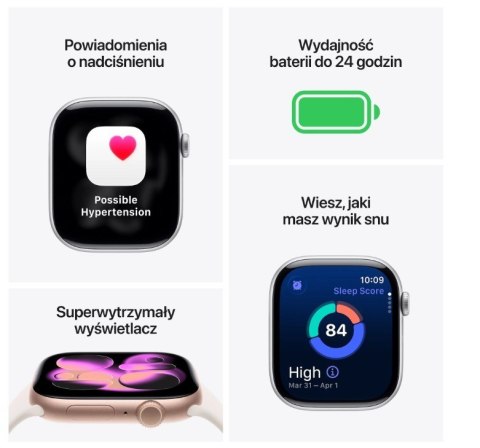 Apple Watch Series 11 GPS + Cellular koperta 42 mm z tytanu w kolorze złotym, pasek sportowy w kolorze łagodnego różu - rozmiar S/M