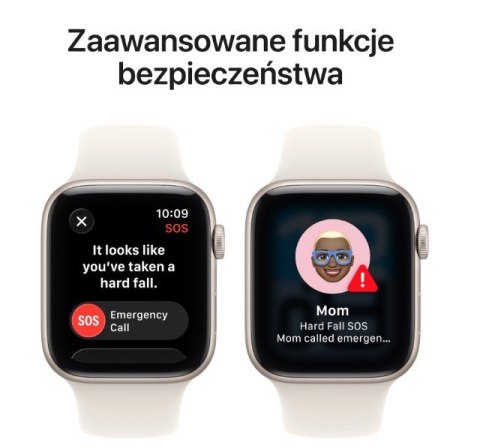 Apple Watch SE 3 GPS+Cellular koperta 44 mm z aluminium w kolorze księżycowej poświaty, pasek sportowy w kolorze księżycowej poświaty 