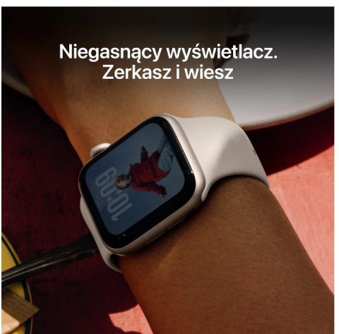 Apple Watch SE 3 GPS+Cellular koperta 44 mm z aluminium w kolorze księżycowej poświaty, pasek sportowy w kolorze księżycowej poświaty 