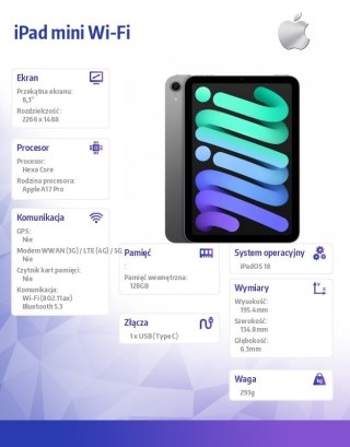 Apple IPad mini Wi-Fi 128GB Gwiezdna szarość