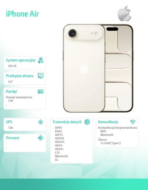 Apple IPhone Air 1 TB Jasne złoto