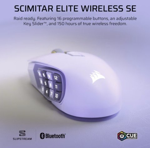 Corsair Mysz bezprzewodowa Scimitar Elite Wireless SE White 33000 DPI