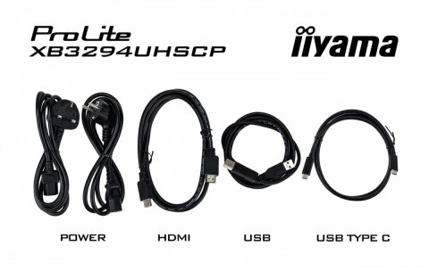 IIYAMA Monitor 31.5 cala XB3294UHSCP-B1.4K,VA,2xHDMI,DP,USB-C dock 95W, PIP,RJ45, 400cd, 2ms, 4xUSB, KVM,Sync,2x5W, HAS (150) PIVOT,