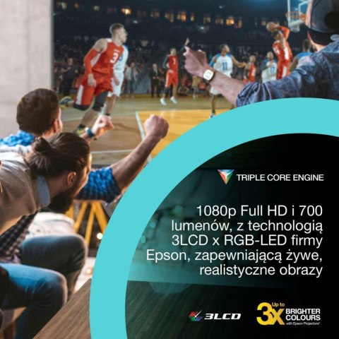 Epson Projektor mini laser EF-61W FHD/700L/5m:1/1.6kg biały