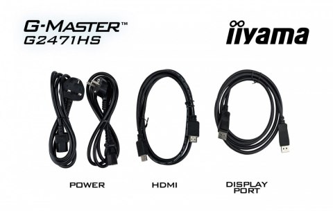 IIYAMA Monitor 23,8 cala G2471HS-B1 Fast IPS,FHD,240Hz,2xHDMI,DP, 350cd, Adaptive G-SYNC - 1920 x 1080 @48-240Hz DisplayPort Only