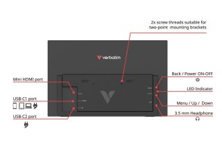 Verbatim Przenośny monitor dotykowy Light 15,6 Full HD Portable