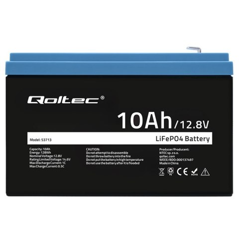 Qoltec Akumulator LiFePO4 | 12.8V | 10Ah | 128Wh | BMS