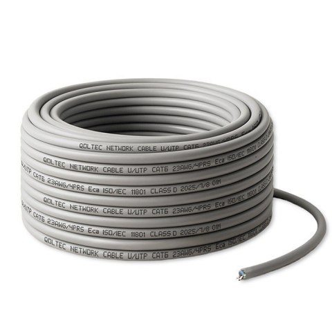 Qoltec Kabel Patchcord sieciowy skrętka UTP | Miedziany Cu | CAT6 | Highspeed 1Gb/s | LAN | 25m | Szary