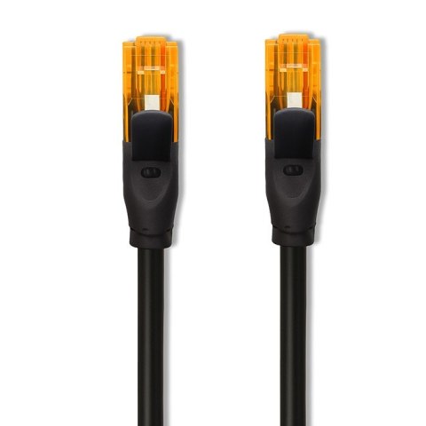 Qoltec Kabel patchcord UTP | kat.6 | 2 x RJ-45 | High speed 1Gb/s | Pozłacane styki | 15m | Czarny