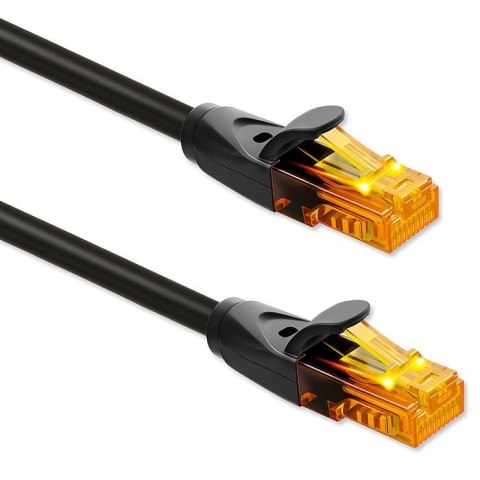 Qoltec Kabel patchcord UTP | kat.6 | 2 x RJ-45 | High speed 1Gb/s | Pozłacane styki | 30m | Czarny