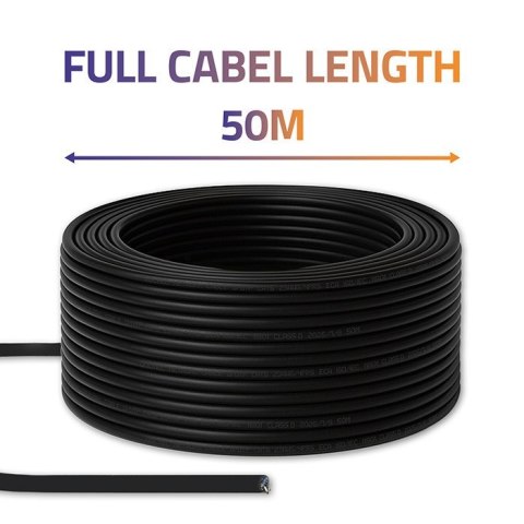 Qoltec Kabel patchcord sieciowy skrętka UTP | CAT6 | High speed 1Gb/s | LAN | 50m | Czarny