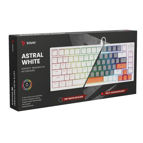 Savio Klawiatura magnetyczna ASTRAL White OUTEMU White Jade Magnetic RGB 3 kolory keycapów