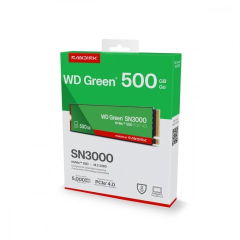 Western Digital Dysk SSD Green 500GB M.2 2280 SN3000 NVMe PCIE4.0