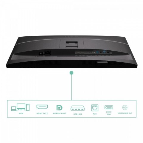 AOC Monitor Q27P4CV 27 cali IPS 120 Hz HDMI DP RJ45 USB-C Pivot Głośniki