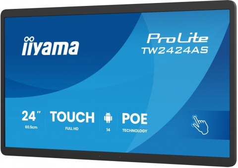 IIYAMA Monitor 23.8 cala ProLite TW2424AS-B3P POJ.10PKT.24/7,ANDROID14, IPS, USB-C, 2x5W, RJ45,dubbele microfoon, antireflectiecoatin