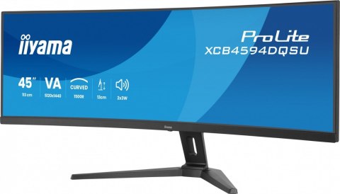 IIYAMA Monitor ProLite 44.5 cala XCB4594DQSU-B1 ,VA,DQHD,2xDP,2xHDMI,1500R,32:9, 450 cd/m2, 3000:1, USB HUB x4 (2x Type-A, 2x Typ