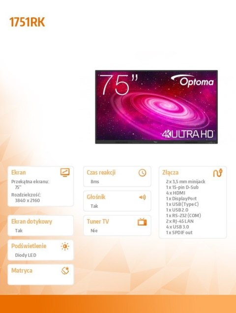 Optoma Monitor IFPD 1751RK W3FC0T1W111