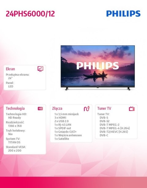 Philips Telewizor LED 24 cale 24PHS6000/12