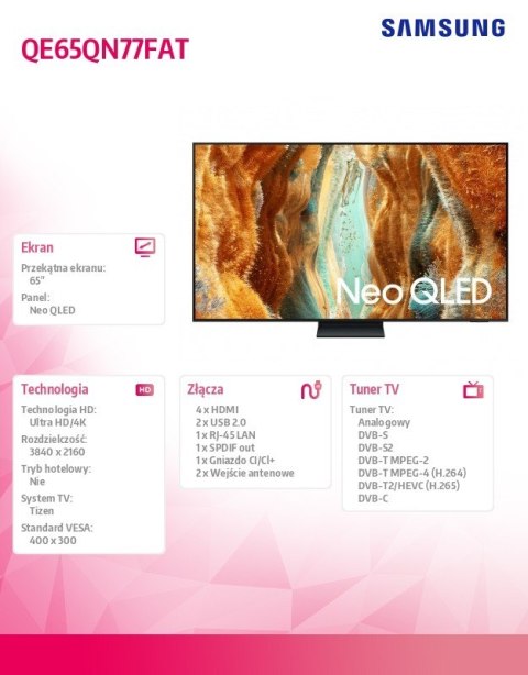 Samsung Telewizor Neo QLED 65 cali QE65QN77FATXXH