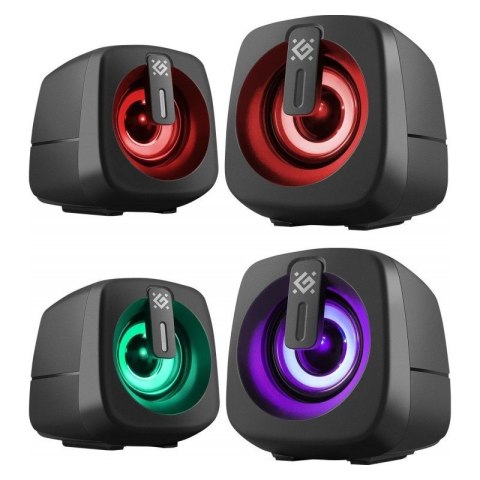 Defender Głośniki komputerowe J1 2.0 6W LED USB czarne