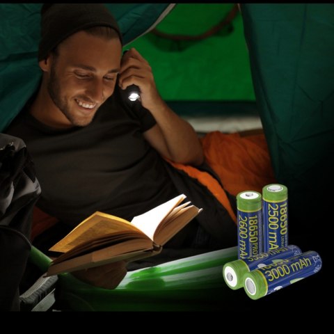 Gembird Akumulator litowo-jonowy typ 18650 (10C), 3.7V, 3000mAh z płaskimi biegunami