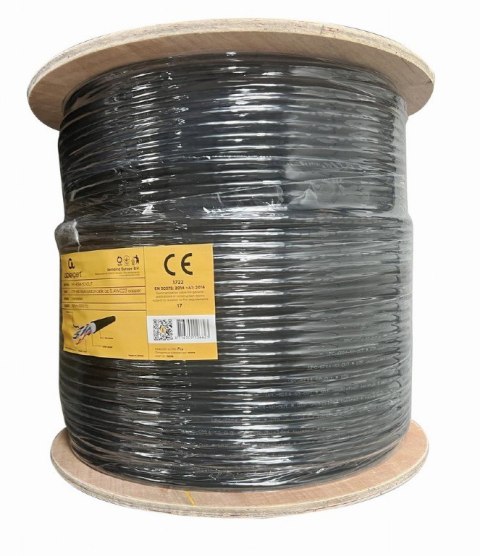 Gembird Kabel sieciowy LAN UTP, kat. 6, drut, 305m, zewnętrzny, czarny