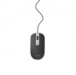 Gembird Mysz optyczna USB 1.35m czarno-srebrna