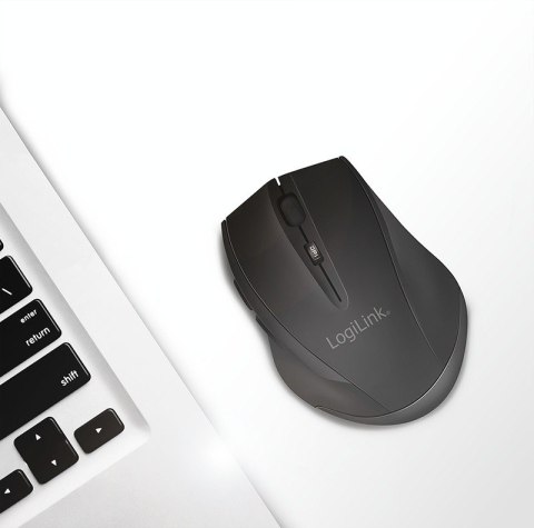 LogiLink Mysz bezprzewodowa BT 5.0,ergonomiczna, czarna
