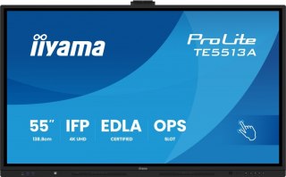IIYAMA Monitor interaktywny 55 cali TE5513A-B2AG INFRARED,40pkt,IPS,4K,7H,500cd/m2, WiFi,USB, ANDROID 14, Google EDLA,2x20W, UCHWY