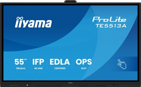 IIYAMA Monitor interaktywny 55 cali TE5513A-B2AG INFRARED,40pkt,IPS,4K,7H,500cd/m2, WiFi,USB, ANDROID 14, Google EDLA,2x20W, UCHWY