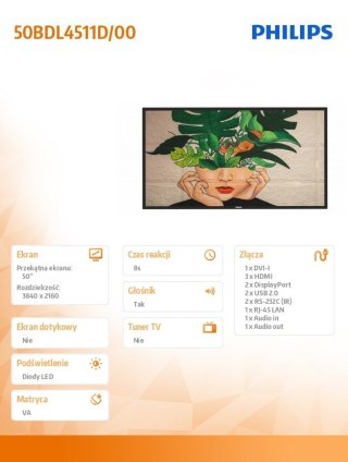 Philips Monitor 50BDL4511D 50 cali