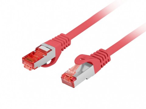 Lanberg Patchcord kat.6 s/ftp lszh cu 0.5m czerwony fluke passed