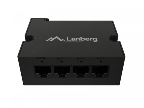 Lanberg Przełącznik Din-Fe4-At-30W 1xIn 3xOut 100MB PoE Extender Fast Ethernet Din Rail at 30W