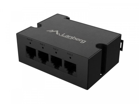 Lanberg Przełącznik Din-Fe4-At-30W 1xIn 3xOut 100MB PoE Extender Fast Ethernet Din Rail at 30W