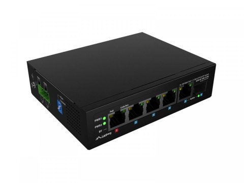 Lanberg Przełącznik Light ILFE-4P-1GE-1S-90 Light Industrial POE 1XBT 3AXT SFP + ETH DIN FAST Ethernet