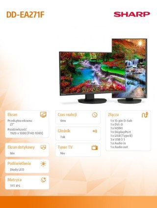 Sharp Monitor MultiSync DD-EA271F 27 cali czarny