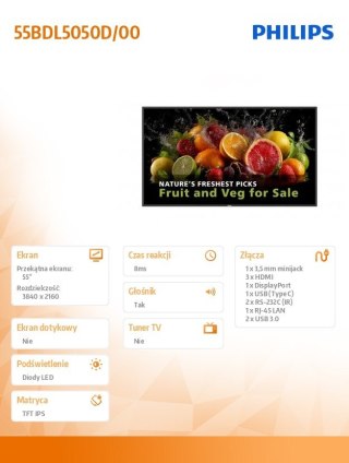 Philips Monitor 55BDL5050D 55 cali