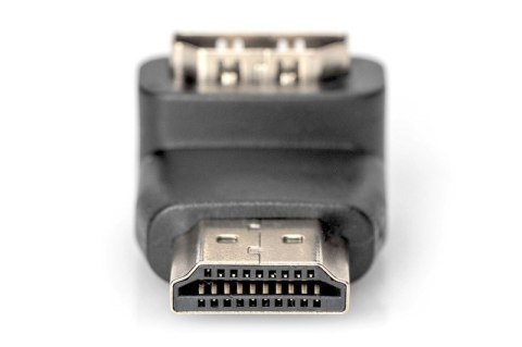 Digitus Adapter HDMI HighSpeed z Ethernetem 4K 60Hz UHD Typ HDMI A kątowy/HDMI A M/Ż czarny